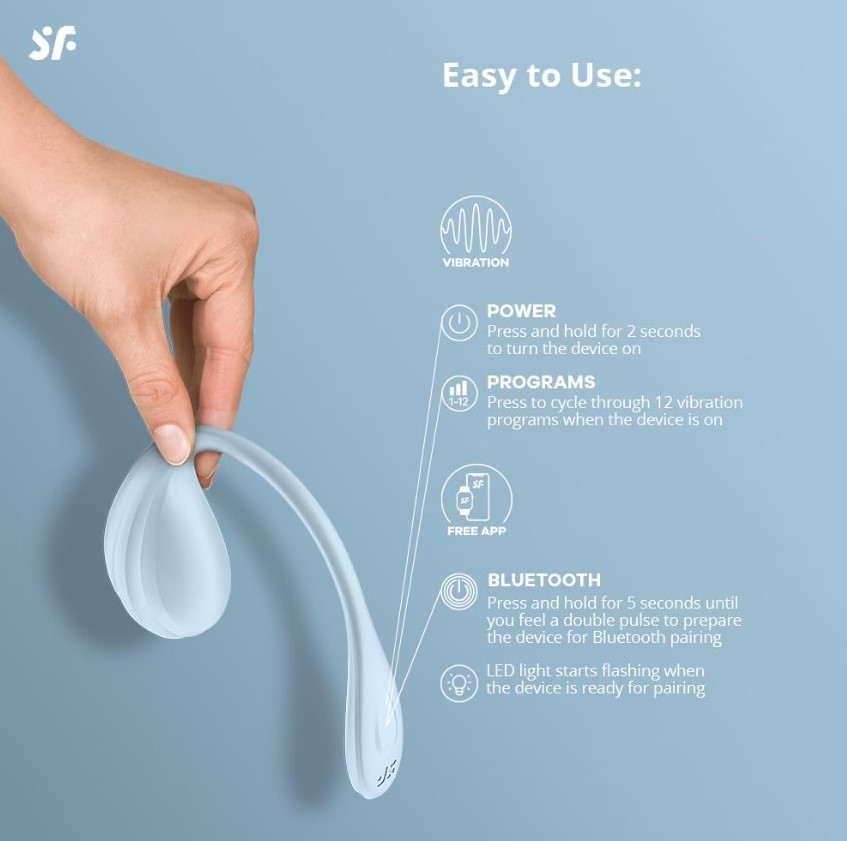 Satisfyer Smooth Petal Connect App Light light blue